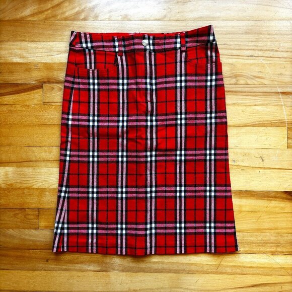 Burberry Blue Label Red Plaid Skirt Size 36 - Picture 1 of 11